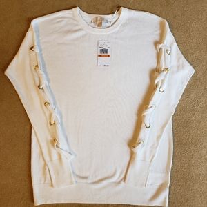 Michael Kors Lace up Grommet Sweater. NWT